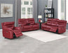 Steve Silver Fortuna Leather Dual Power Reclining Sofa in Wine - Furniture Max (Falls Church,VA) *