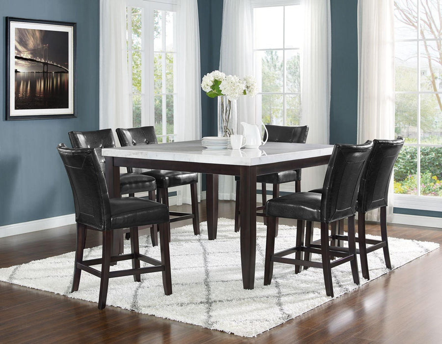 Steve Silver Francis Square Marble Top Counter Table in Cordovan Dark Cherry - Furniture Max (Falls Church,VA) *