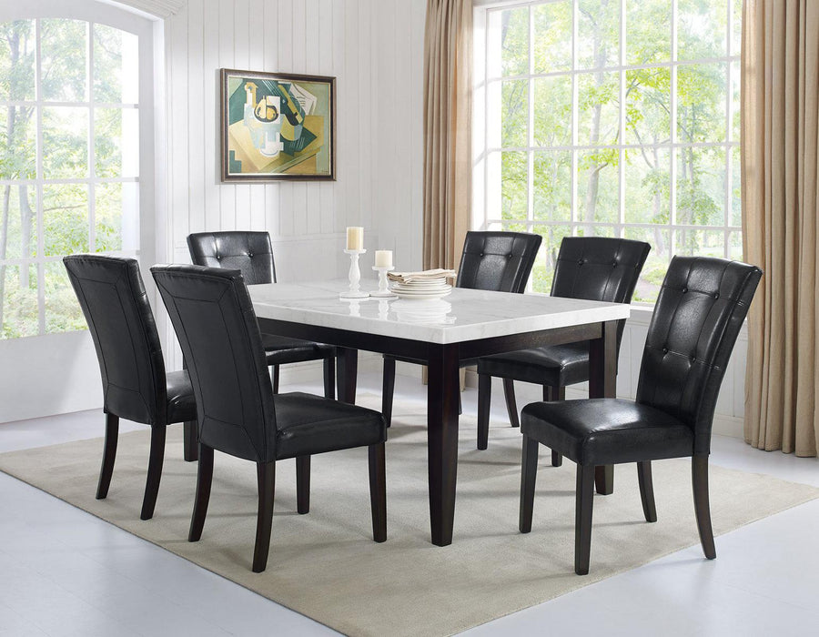 Steve Silver Francis Square Marble Top Dining Table in Cordovan Dark Cherry - Furniture Max (Falls Church,VA) *