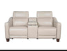 Steve Silver Giorno Dual Power Leather Console Loveseat in Ivory - Furniture Max (Falls Church,VA) *