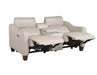 Steve Silver Giorno Dual Power Leather Console Loveseat in Ivory - Furniture Max (Falls Church,VA) *