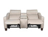 Steve Silver Giorno Dual Power Leather Console Loveseat in Ivory - Furniture Max (Falls Church,VA) *