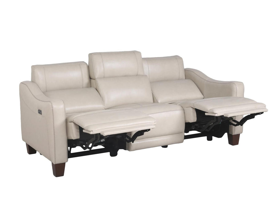 Steve Silver Giorno Dual Power Leather Sofa in Ivory - Furniture Max (Falls Church,VA) *