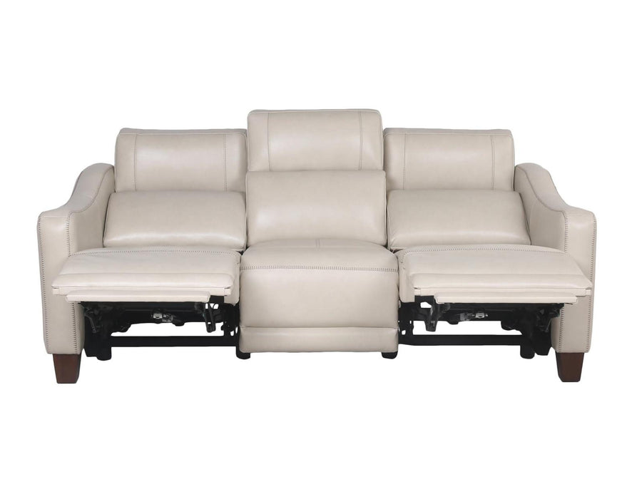 Steve Silver Giorno Dual Power Leather Sofa in Ivory - Furniture Max (Falls Church,VA) *