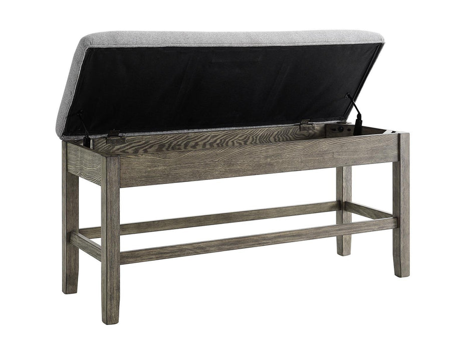 Steve Silver Grayson Storage Counter Bench in Driftwood - Furniture Max (Falls Church,VA) *