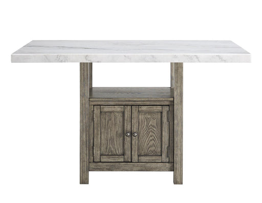 Steve Silver Grayson White Marble Counter Storage Table in Driftwood - Furniture Max (Falls Church,VA) *