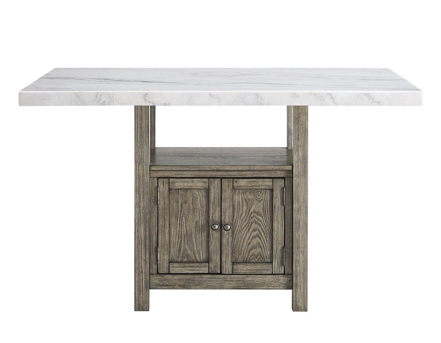 Steve Silver Grayson White Marble Counter Storage Table in Driftwood - Furniture Max (Falls Church,VA) *