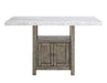 Steve Silver Grayson White Marble Counter Storage Table in Driftwood - Furniture Max (Falls Church,VA) *