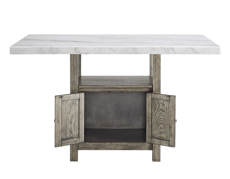 Steve Silver Grayson White Marble Counter Storage Table in Driftwood - Furniture Max (Falls Church,VA) *