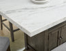 Steve Silver Grayson White Marble Counter Storage Table in Driftwood - Furniture Max (Falls Church,VA) *