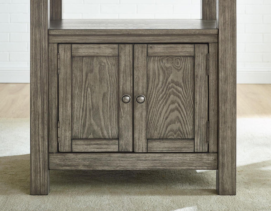 Steve Silver Grayson White Marble Counter Storage Table in Driftwood - Furniture Max (Falls Church,VA) *