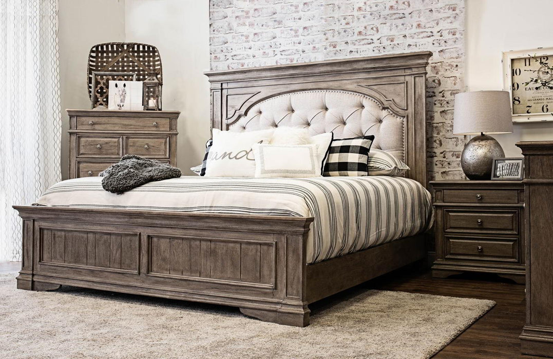 Steve Silver Highland Park Queen Panel Bed in Waxed Driftwood - Furniture Max (Falls Church,VA) *