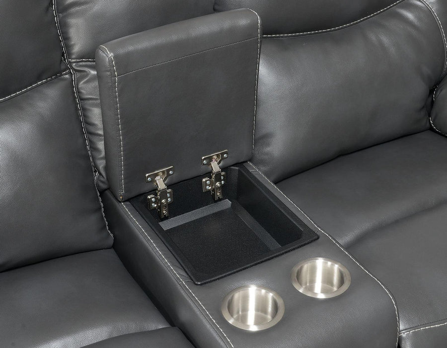 Steve Silver Isabella Manual Reclining Console Loveseat in Grey - Furniture Max (Falls Church,VA) *
