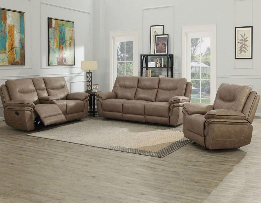 Steve Silver Isabella Manual Reclining Console Loveseat in Sand - Furniture Max (Falls Church,VA) *