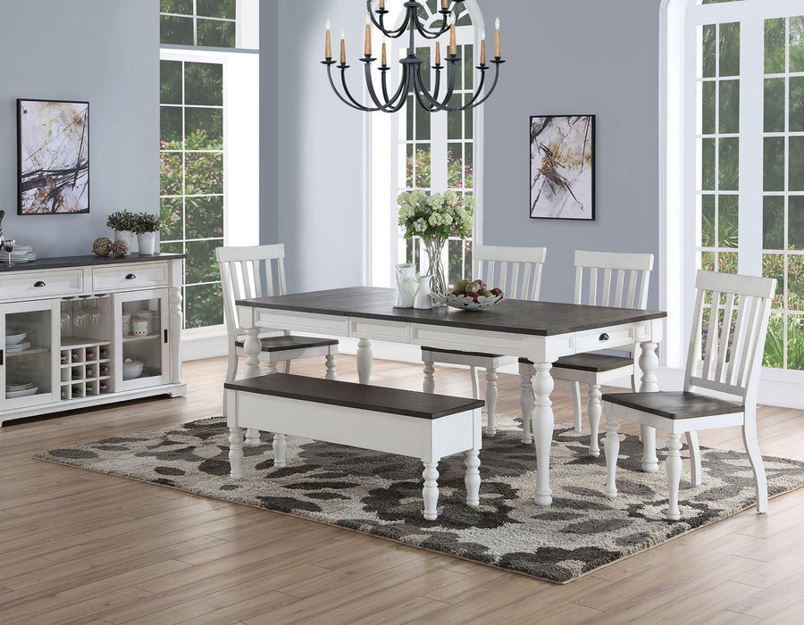 Steve Silver Joanna Dining Table in Two-tone Ivory and Mocha - Furniture Max (Falls Church,VA) *