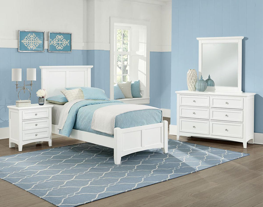 Vaughan-Bassett Bonanza Twin Mansion Bed Bed in White - Furniture Max (Falls Church,VA) *