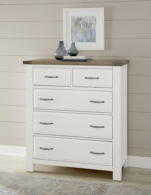 Vaughan-Bassett Maple Road Chest in Soft White/Natural Top - Furniture Max (Falls Church,VA) *