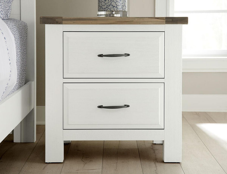 Vaughan-Bassett Maple Road Nightstand in Soft White/Natural Top - Furniture Max (Falls Church,VA) *
