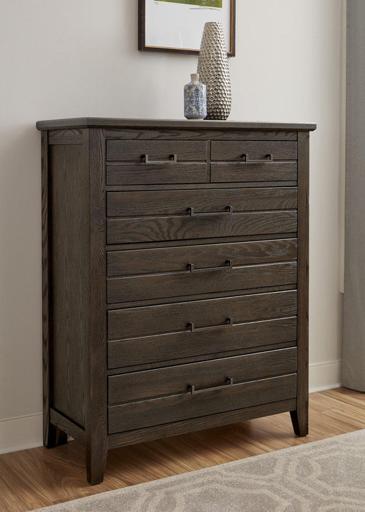 Vaughan-Bassett Passageways Charleston Brown 5 Drawer Chest in Dark Brown - Furniture Max (Falls Church,VA) *