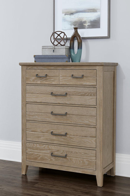 Vaughan-Bassett Passageways Deep Sand 5 Drawer Chest in Medium Brown - Furniture Max (Falls Church,VA) *