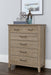 Vaughan-Bassett Passageways Deep Sand 5 Drawer Chest in Medium Brown - Furniture Max (Falls Church,VA) *
