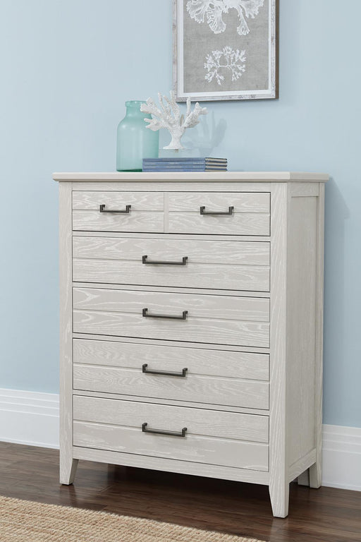 Vaughan-Bassett Passageways Oyster Grey 5 Drawer Chest in Oyster Grey - Furniture Max (Falls Church,VA) *