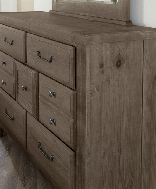 Vaughn-Bassett Sawmill 7 Drawer Dresser in Saddle Grey - Furniture Max (Falls Church,VA) *