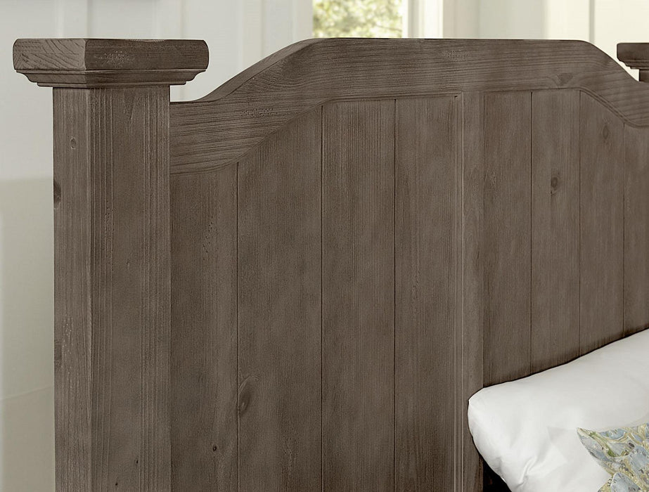 Vaughan-Bassett Sawmill Queen Arch Bed in Saddle Grey - Furniture Max (Falls Church,VA) *