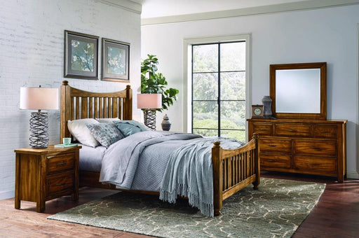 Vaughan-Bassett Maple Road Queen Slat Poster Bed  in Antique Amish - Furniture Max (Falls Church,VA) *
