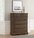 Vaughan-Bassett Heritage 5 Drawer Chest in Cobblestone Oak - Furniture Max (Falls Church,VA) *