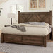 Vaughan-Bassett Cool Rustic Queen Barndoor X Headboard with Storage Footboard Bed in Mink - Furniture Max (Falls Church,VA) *