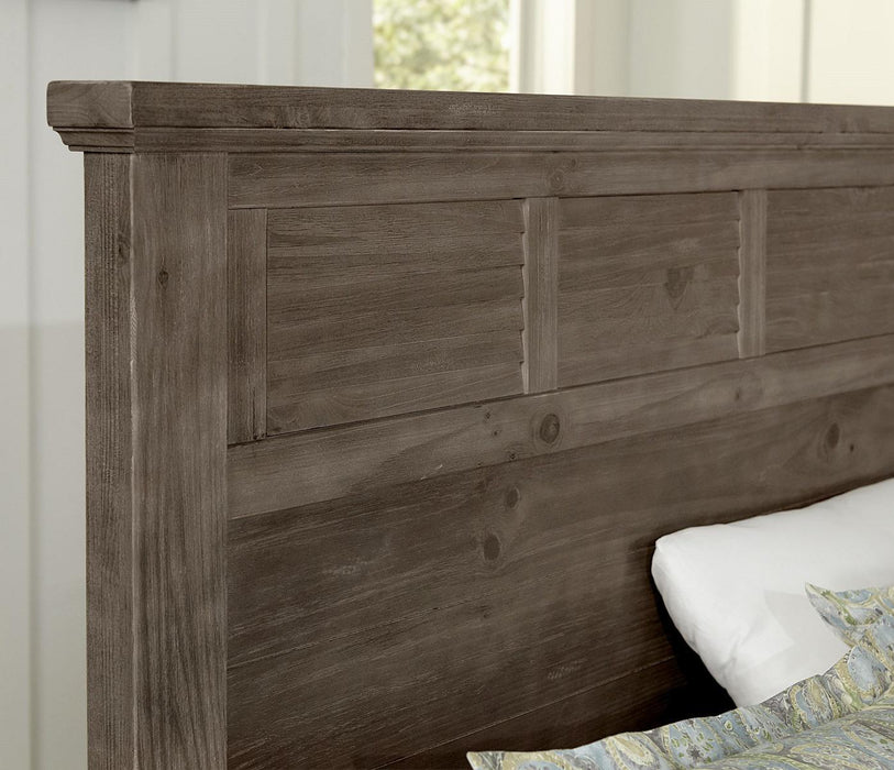 Vaughan-Bassett Sawmill King Louver Bed in Saddle Grey - Furniture Max (Falls Church,VA) *