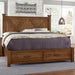 Vaughan-Bassett Cool Rustic King Barndoor X Headboard with Storage Footboard Bed in Amber - Furniture Max (Falls Church,VA) *