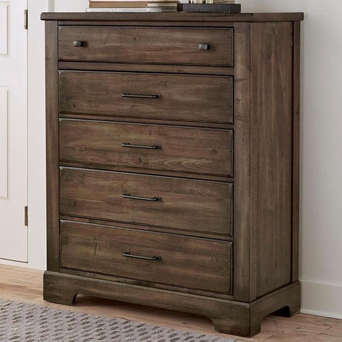 Vaughan-Bassett Cool Rustic 5 Drawer Chest in Mink - Furniture Max (Falls Church,VA) *