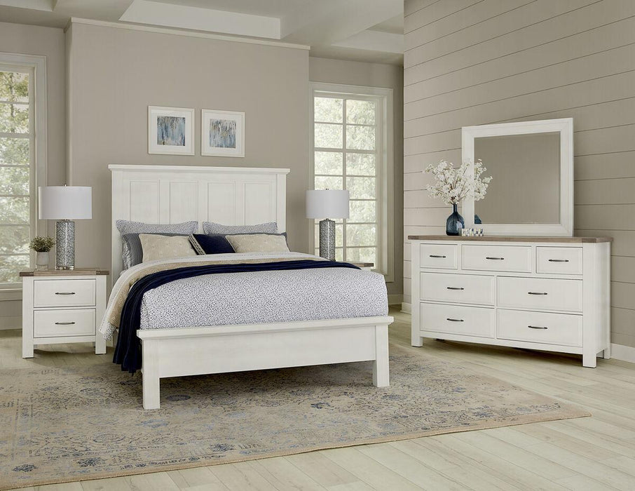 Vaughan-Bassett Maple Road Cal King Mansion Bed with Low Profile Footboard in Soft White - Furniture Max (Falls Church,VA) *
