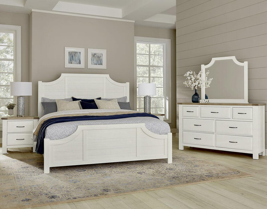 Vaughan-Bassett Maple Road Cal King Scalloped Bed in Soft White - Furniture Max (Falls Church,VA) *