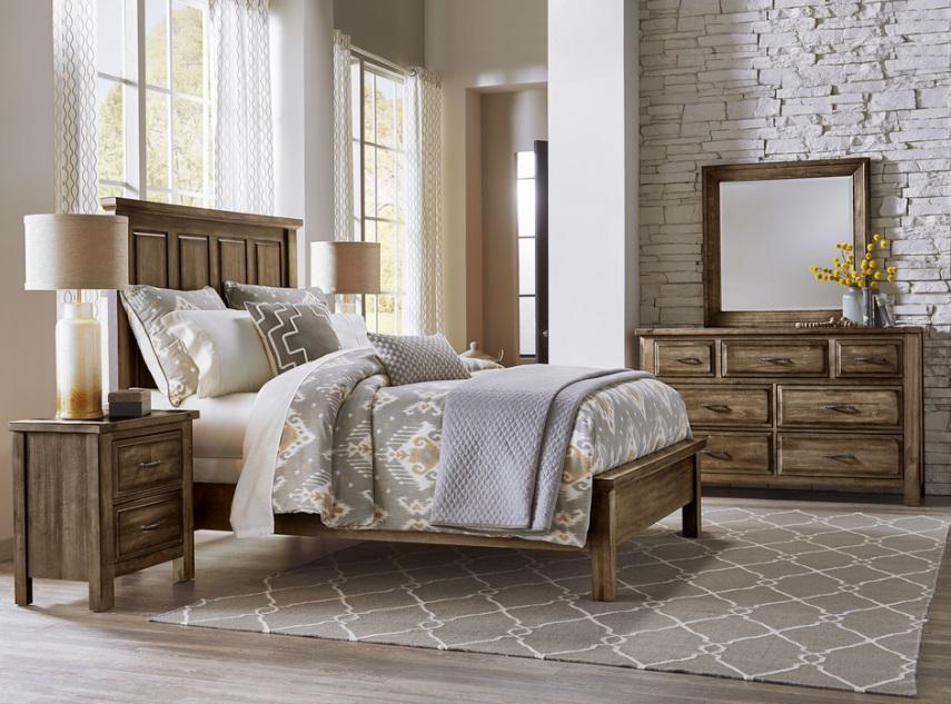 Vaughan-Bassett Maple Road King Mansion Bed w/ Low Profile Footboard  in Maple Syrup - Furniture Max (Falls Church,VA) *