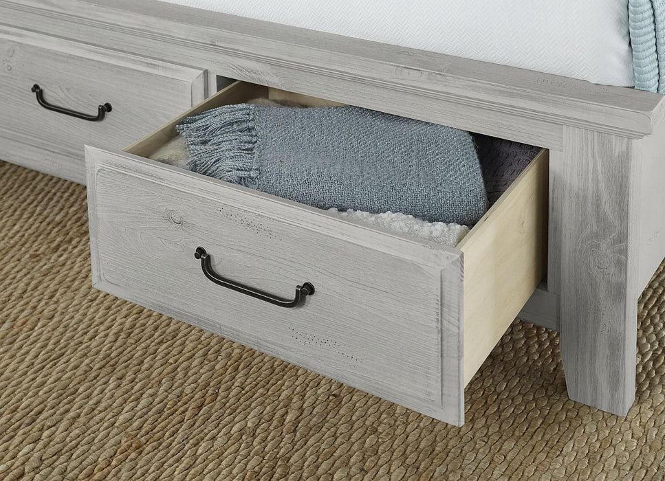 Vaughan-Bassett Sawmill Queen Arch Storage Bed in Alabaster Two Tone - Furniture Max (Falls Church,VA) *