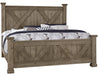 Vaughan-Bassett Cool Rustic King Barndoor X Headboard and Footboard Bed in Stone Grey - Furniture Max (Falls Church,VA) *