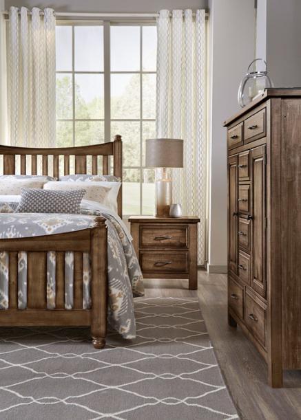 Vaughan-Bassett Maple Road Queen Slat Poster Bed  in Maple Syrup - Furniture Max (Falls Church,VA) *