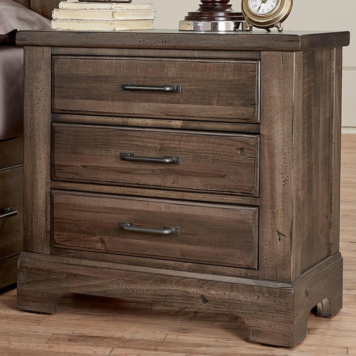 Vaughan-Bassett Cool Rustic 3 Drawer Nightstand in Mink - Furniture Max (Falls Church,VA) *