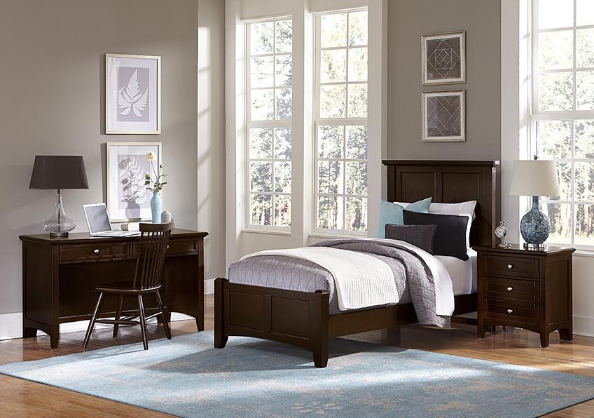 Vaughan-Bassett Bonanza Twin Mansion Bed Bed in Merlot - Furniture Max (Falls Church,VA) *