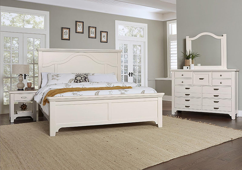 Vaughan-Bassett Bungalow Queen Mantel Panel Bed in Lattice - Furniture Max (Falls Church,VA) *