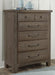 Vaughn-Bassett Sawmill 5 Drawer Chest in Saddle Grey - Furniture Max (Falls Church,VA) *