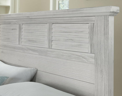 Vaughan-Bassett Sawmill King Louver Bed in Alabaster Two Tone - Furniture Max (Falls Church,VA) *