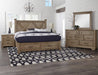 Vaughan-Bassett Cool Rustic Queen Barndoor X Headboard with Storage Footboard Bed in Stone Grey - Furniture Max (Falls Church,VA) *