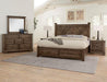 Vaughan-Bassett Cool Rustic King Barndoor X Headboard with Storage Footboard Bed in Mink - Furniture Max (Falls Church,VA) *