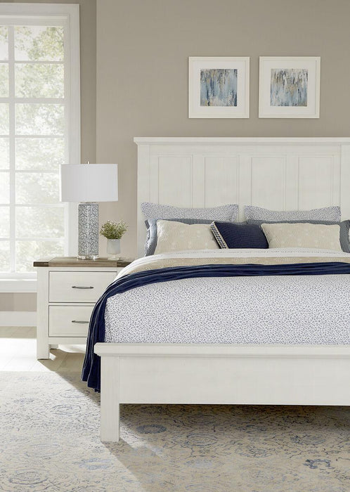 Vaughan-Bassett Maple Road King Mansion Bed with Low Profile Footboard in Soft White - Furniture Max (Falls Church,VA) *