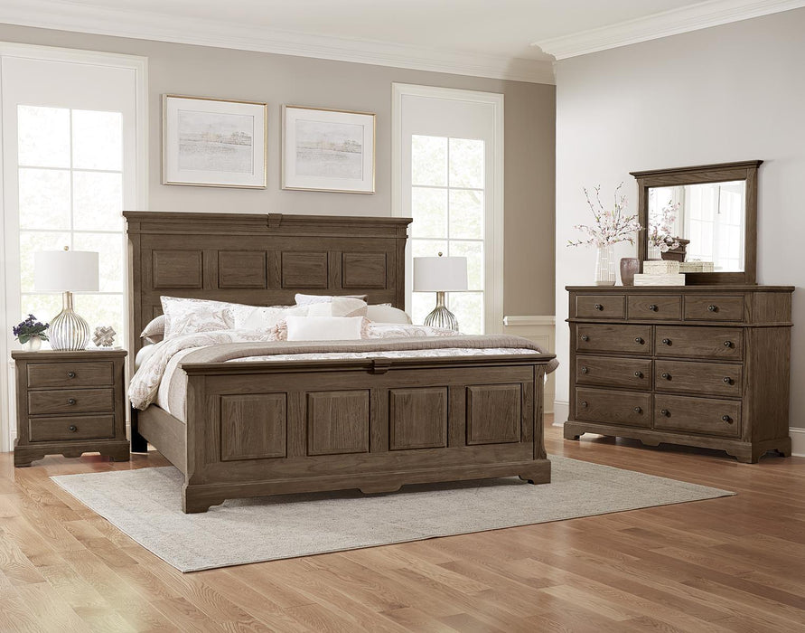 Vaughan-Bassett Heritage California King Mansion Bed in Cobblestone Oak - Furniture Max (Falls Church,VA) *