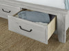 Vaughan-Bassett Sawmill Queen Louver Storage Bed in Alabaster Two Tone - Furniture Max (Falls Church,VA) *